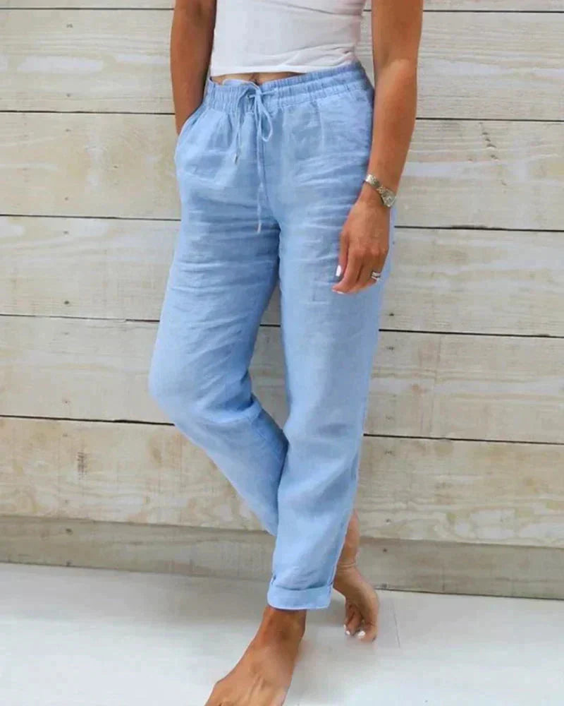 Linen Trousers Lightweight Loose Fit 100% Linen