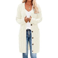 Long Cable-Knit Cardigan