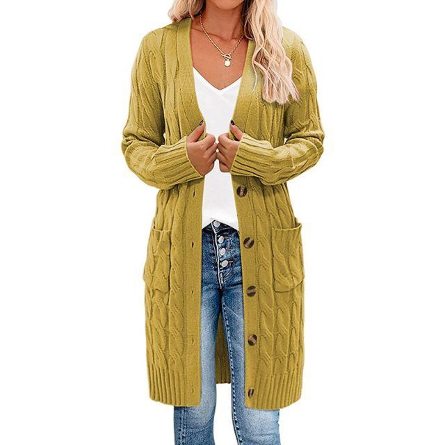 Long Cable-Knit Cardigan