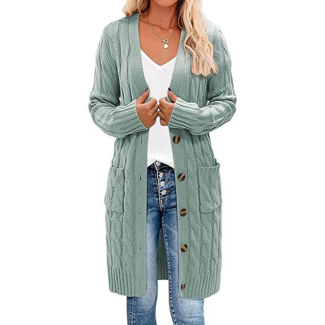 Long Cable-Knit Cardigan