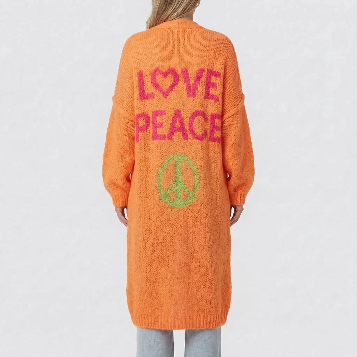Long Oversized Bohemian Knit Cardigan
