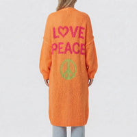 Long Oversized Bohemian Knit Cardigan