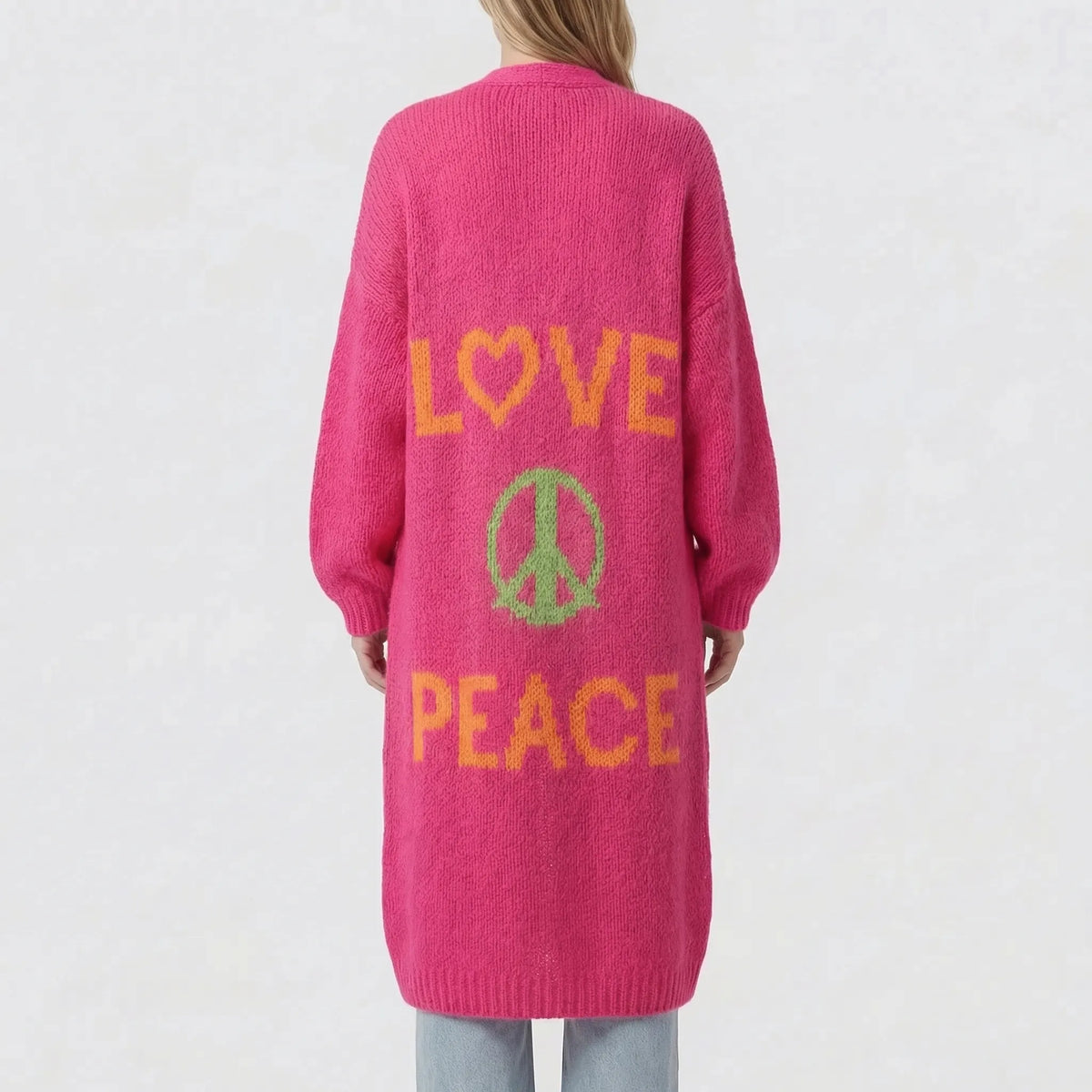 Long Oversized Bohemian Knit Cardigan