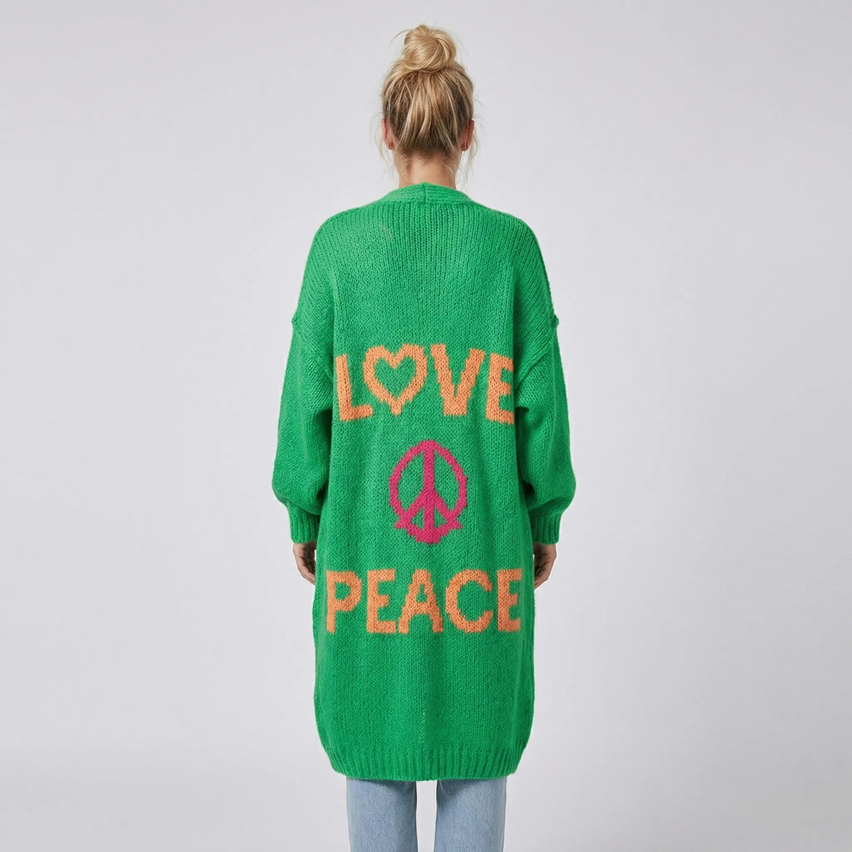 Long Oversized Bohemian Knit Cardigan