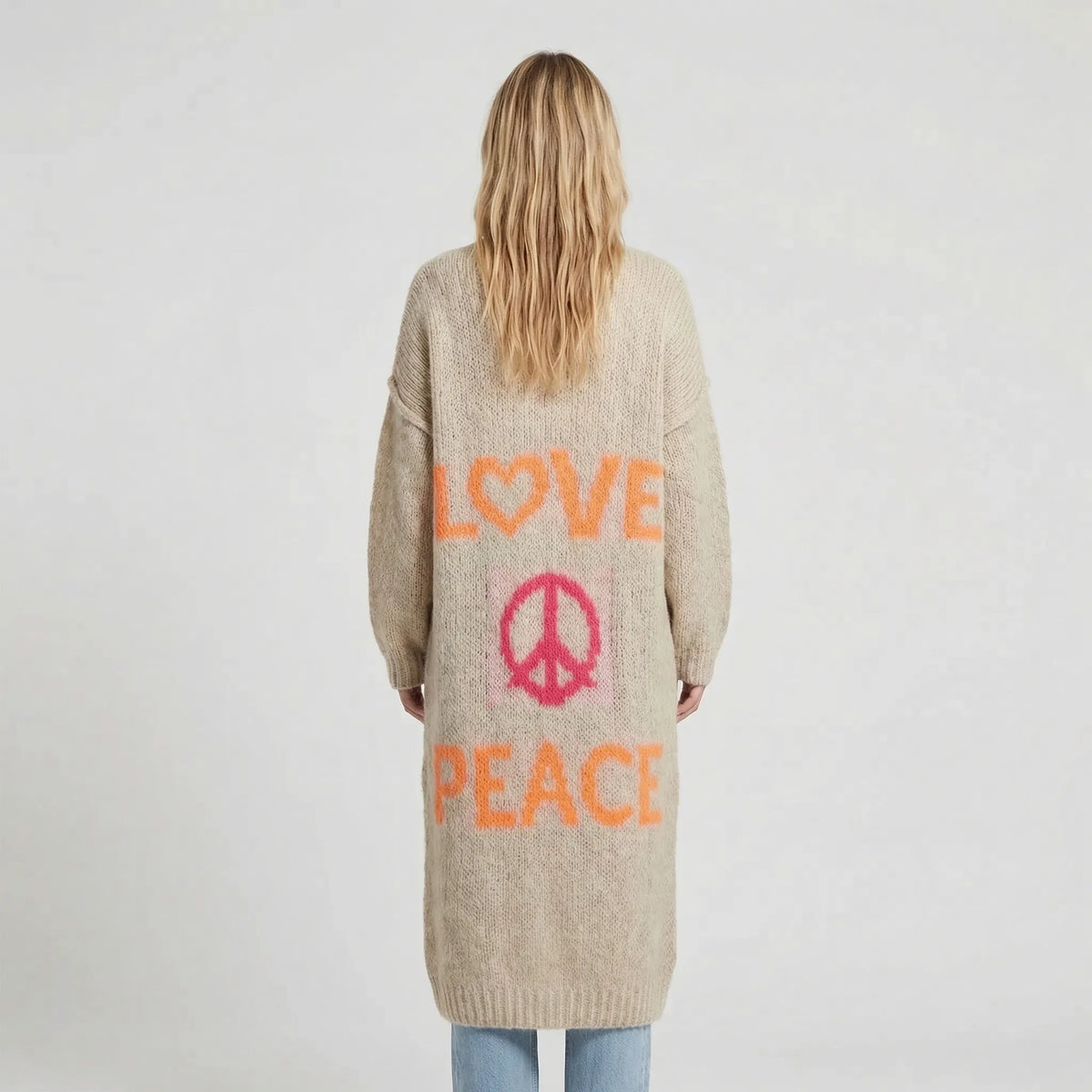 Long Oversized Bohemian Knit Cardigan