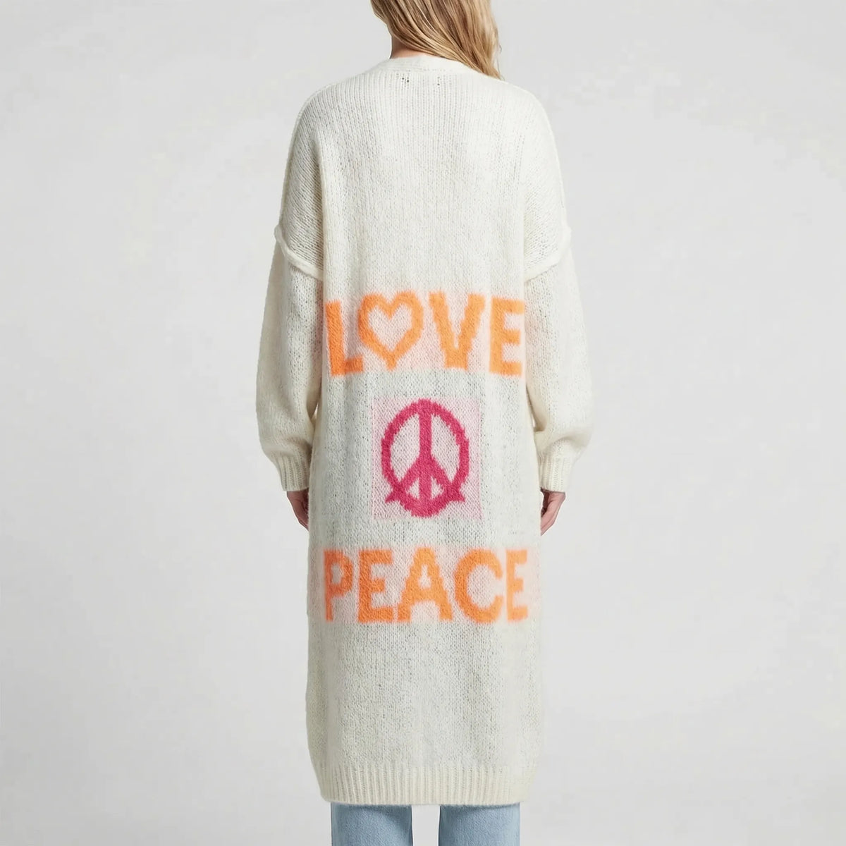 Long Oversized Bohemian Knit Cardigan