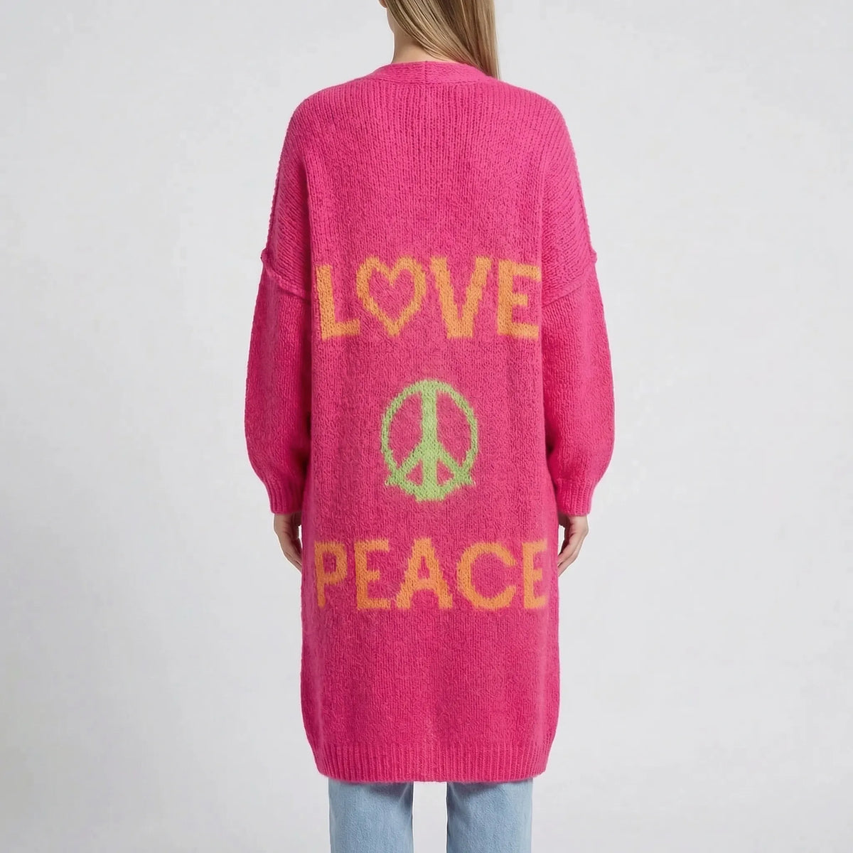 Long Oversized Bohemian Knit Cardigan