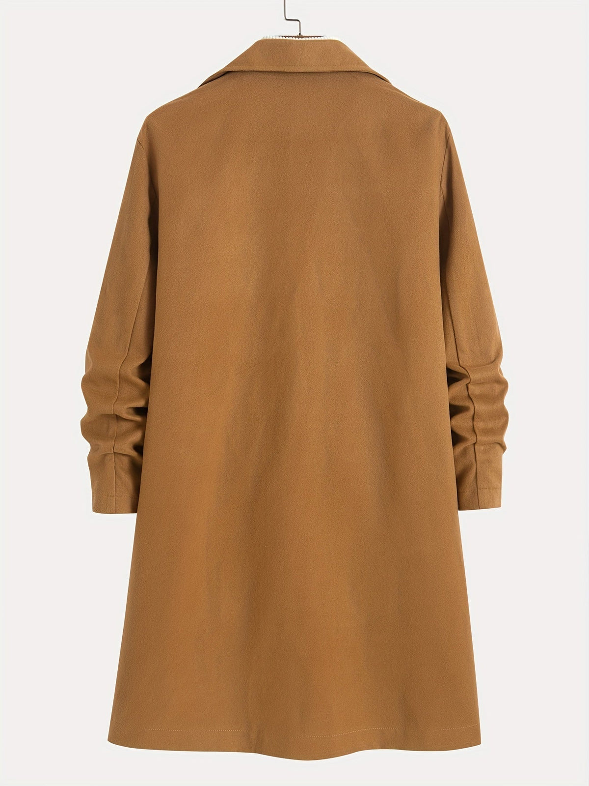 Long Single-Breasted Lapel Overcoat