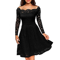 Elegant Off-Shoulder Lace Evening Gown