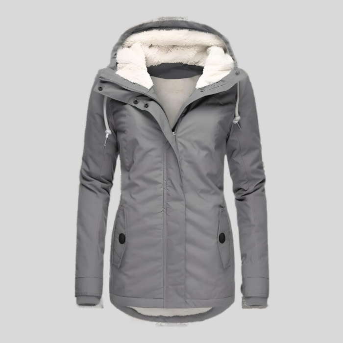 Long Thick Hooded Winter Coat Jacket with Faux Fur Lining