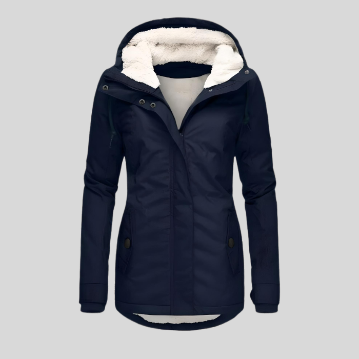 Long Thick Hooded Winter Coat Jacket with Faux Fur Lining