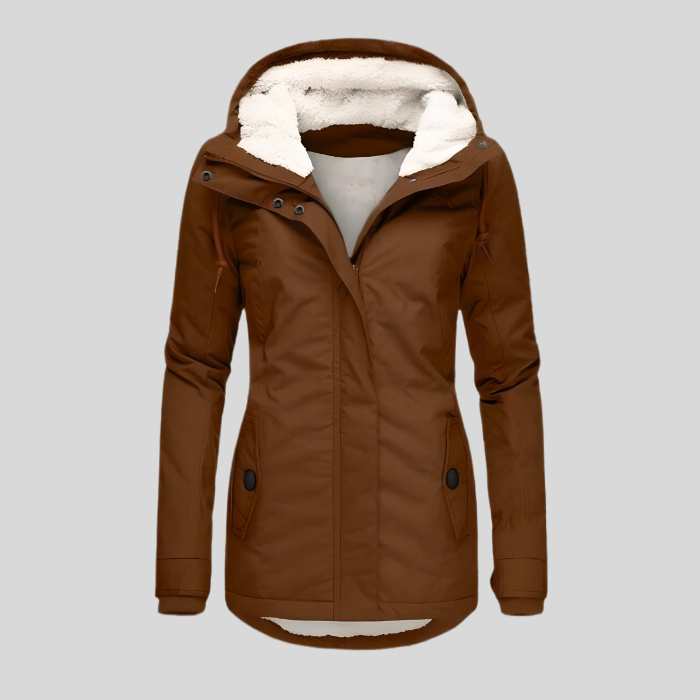Long Thick Hooded Winter Coat Jacket with Faux Fur Lining