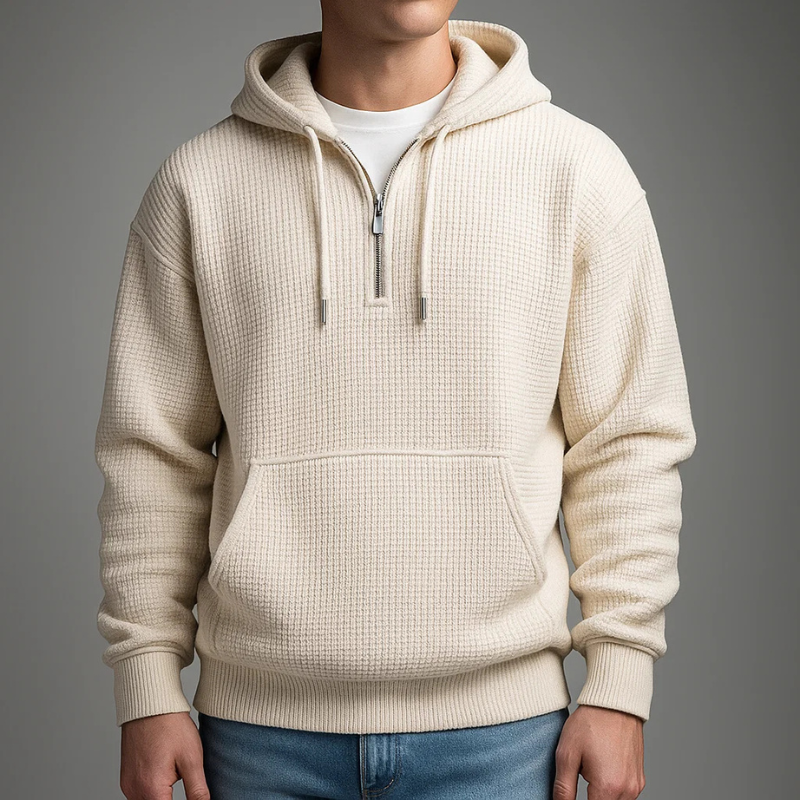 Image of Luther | Men's Half-Zip Waffle Knit Hoodie