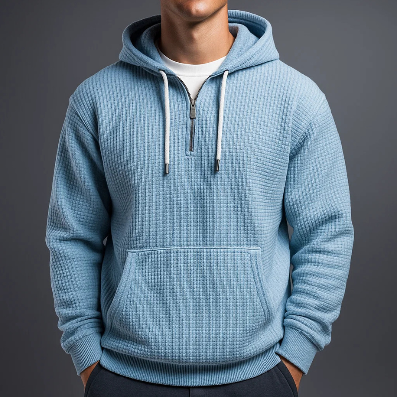 Image of Luther | Men's Half-Zip Waffle Knit Hoodie