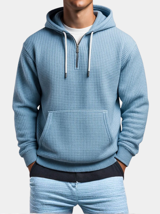 Image of Luther | Men's Half-Zip Waffle Knit Hoodie