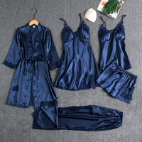 Wearclo | Sophisticated Lace-Trimmed Sleepwear Ensemble