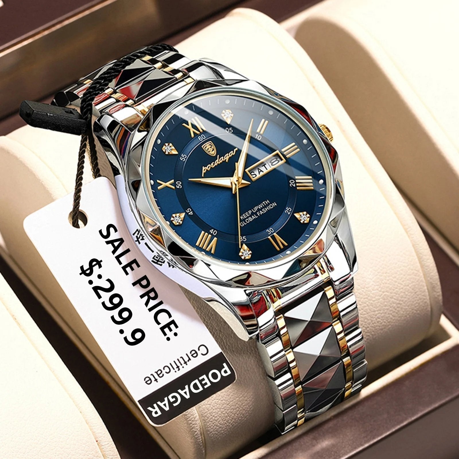 Luxury Waterproof Men's Watch from Premium Brand with Luminous Function