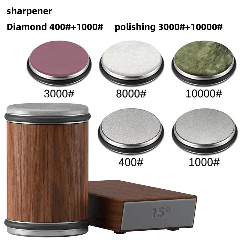 Manual Rolling Knife Sharpener - Precision Dual-Angle Kitchen Edge Tool
