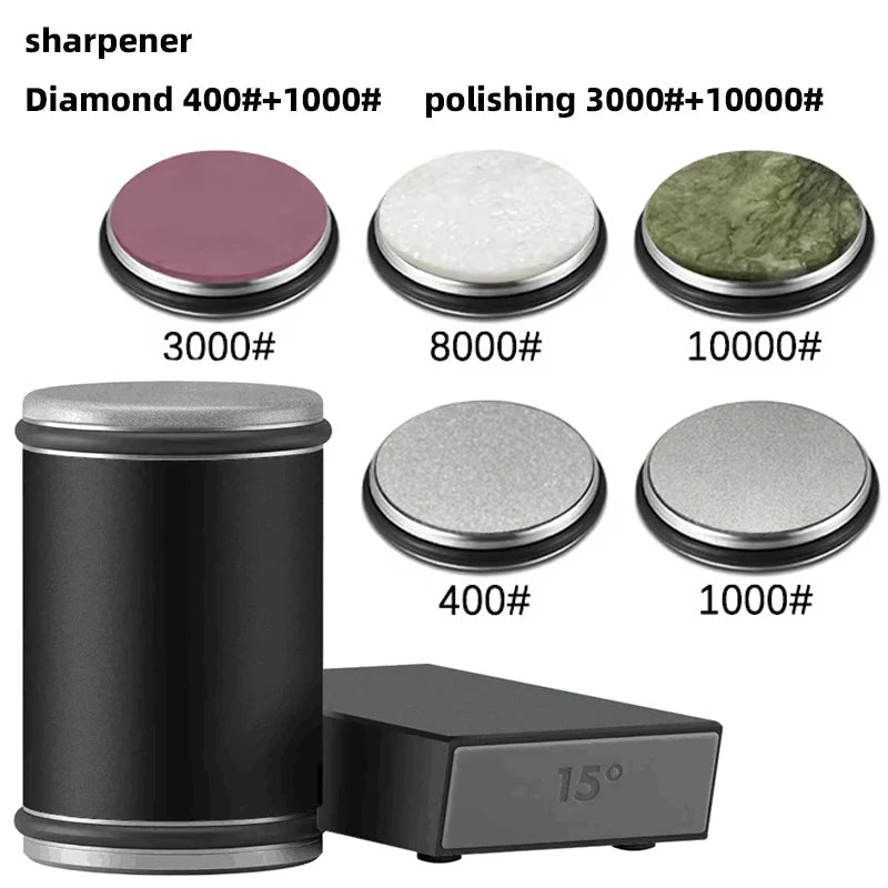 Manual Rolling Knife Sharpener - Precision Dual-Angle Kitchen Edge Tool