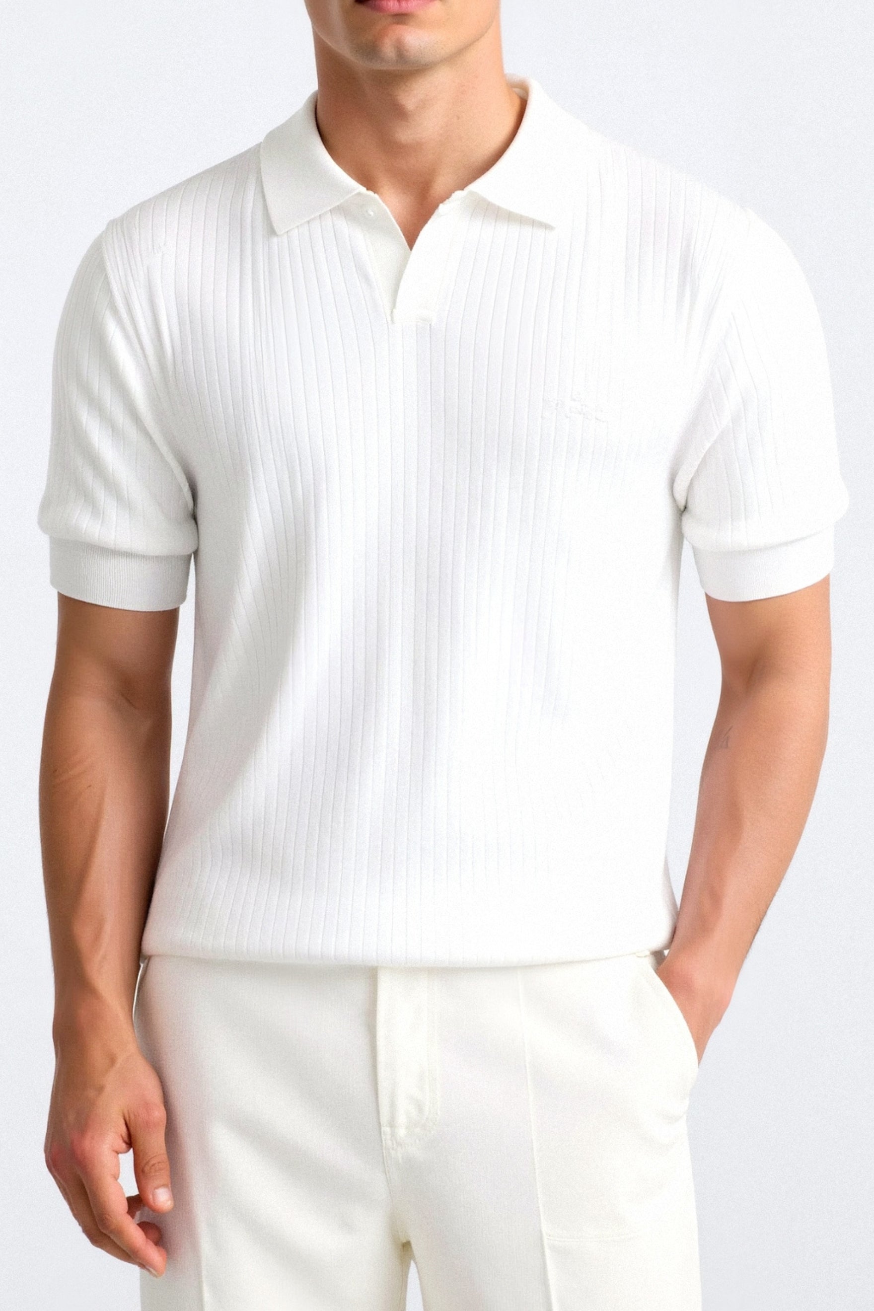 Image of Marcus | Men's Ribbed Short Sleeve Polo Shirt