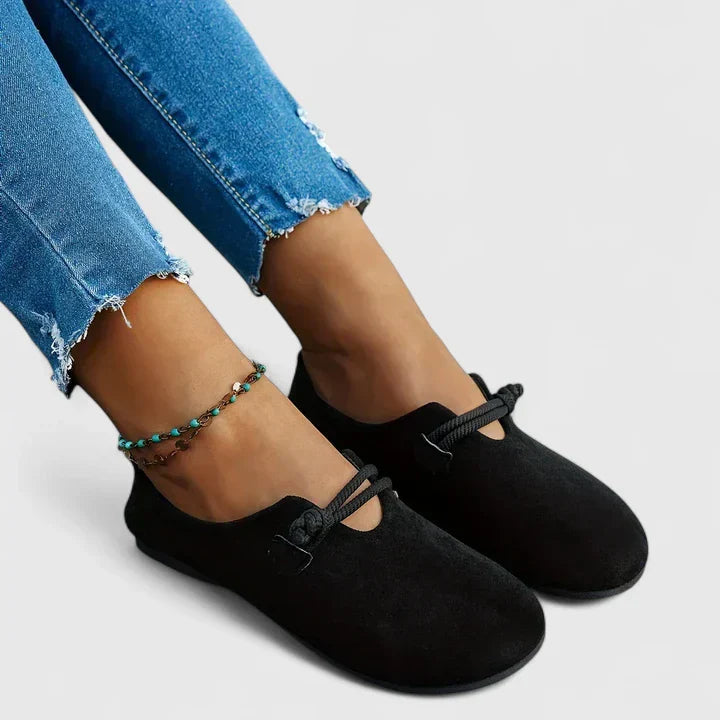 Image of Martha | Women's Slip-On Ballet Flats with Ankle Tie
