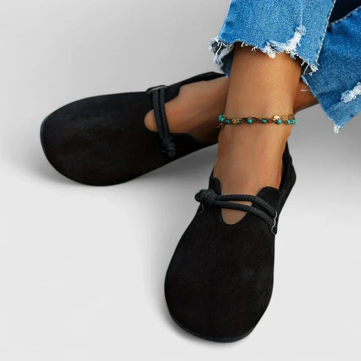 Image of Martha | Women's Slip-On Ballet Flats with Ankle Tie