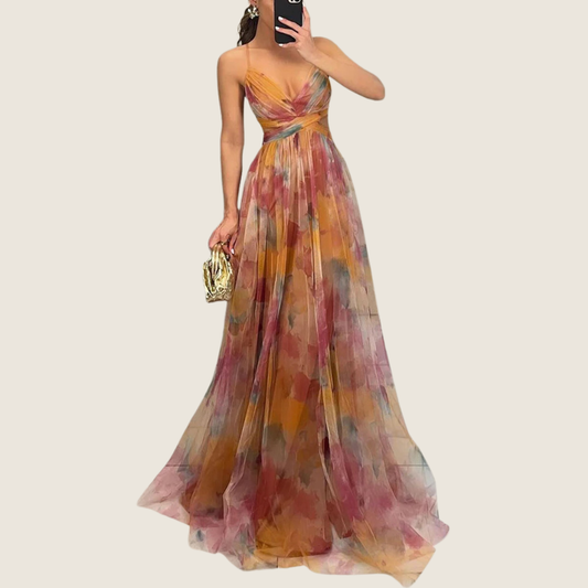 Image of Mary | Women's V-Neck A-Line Maxi Dress