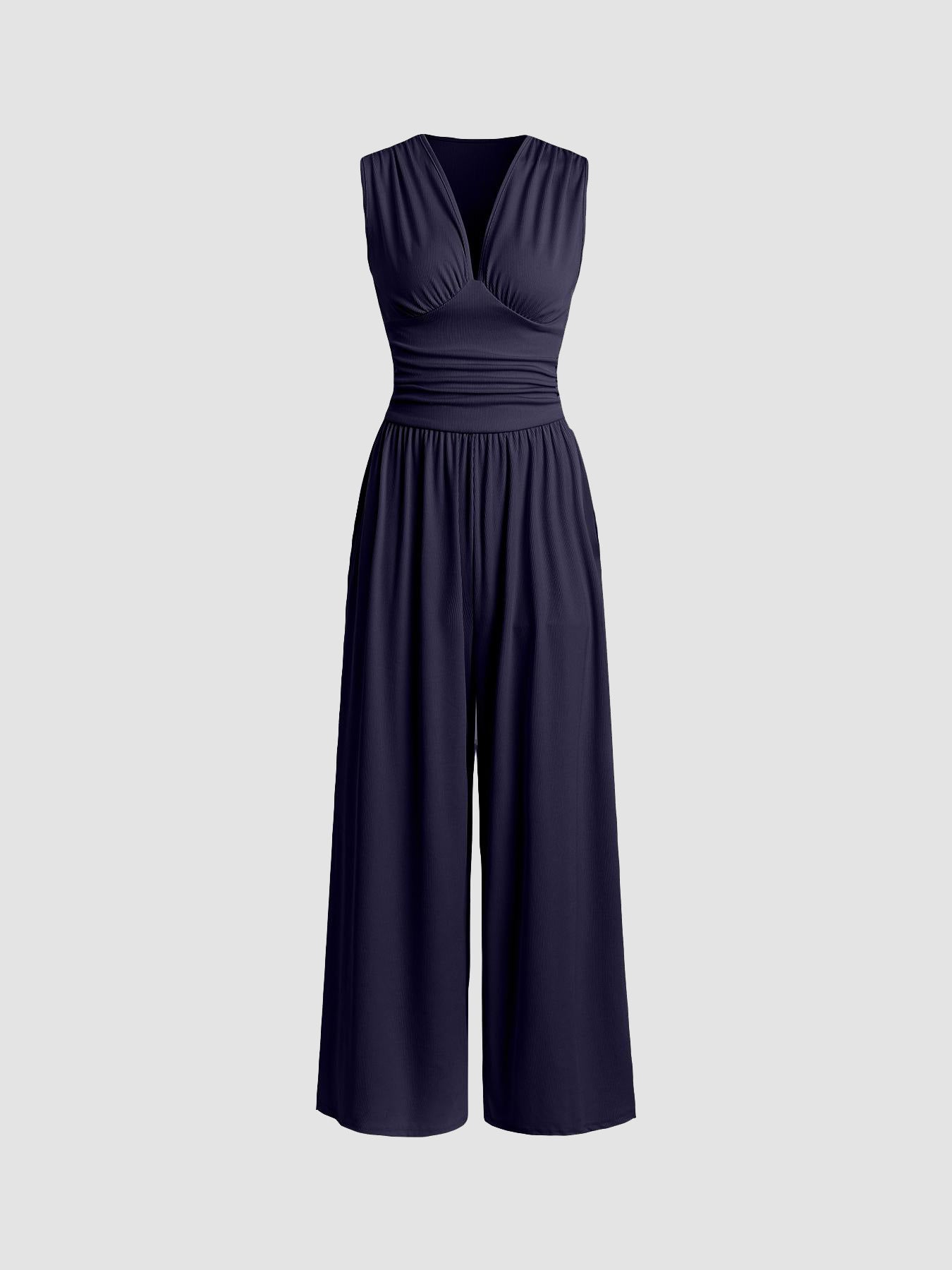 Image of Megan | Women's Sleeveless Wide Leg Culotte Jumpsuit