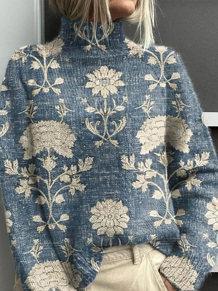 Image of Megan | Women's Turtleneck Printed Sweater