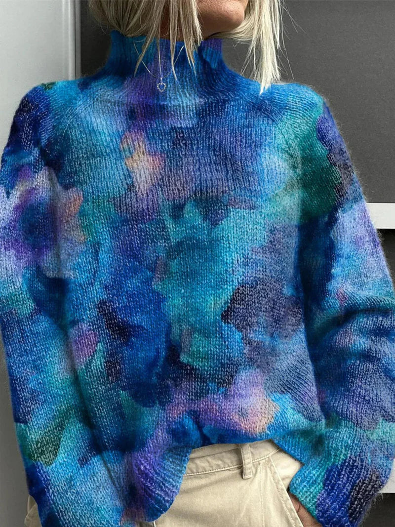 Image of Megan | Women's Turtleneck Printed Sweater