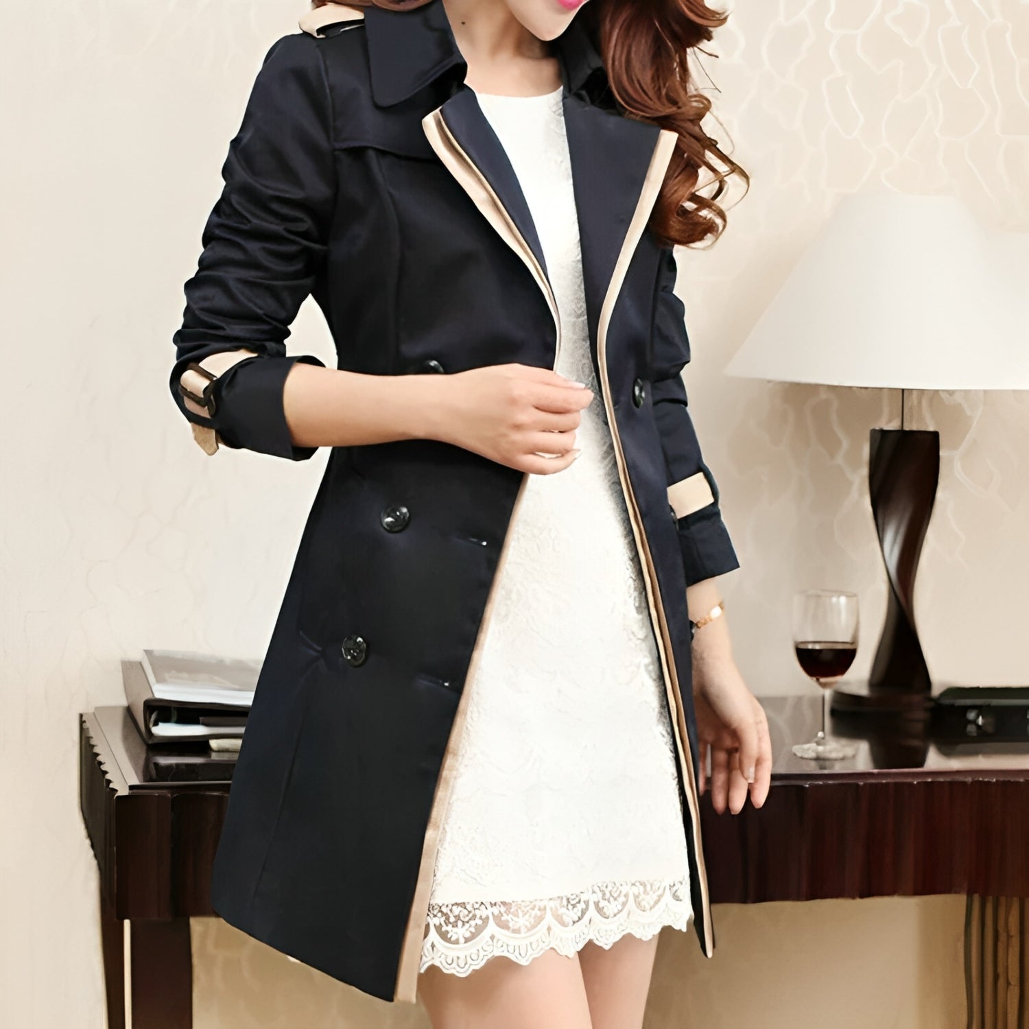 Image of Melinda | Women's Double-Breasted Trench Coat
