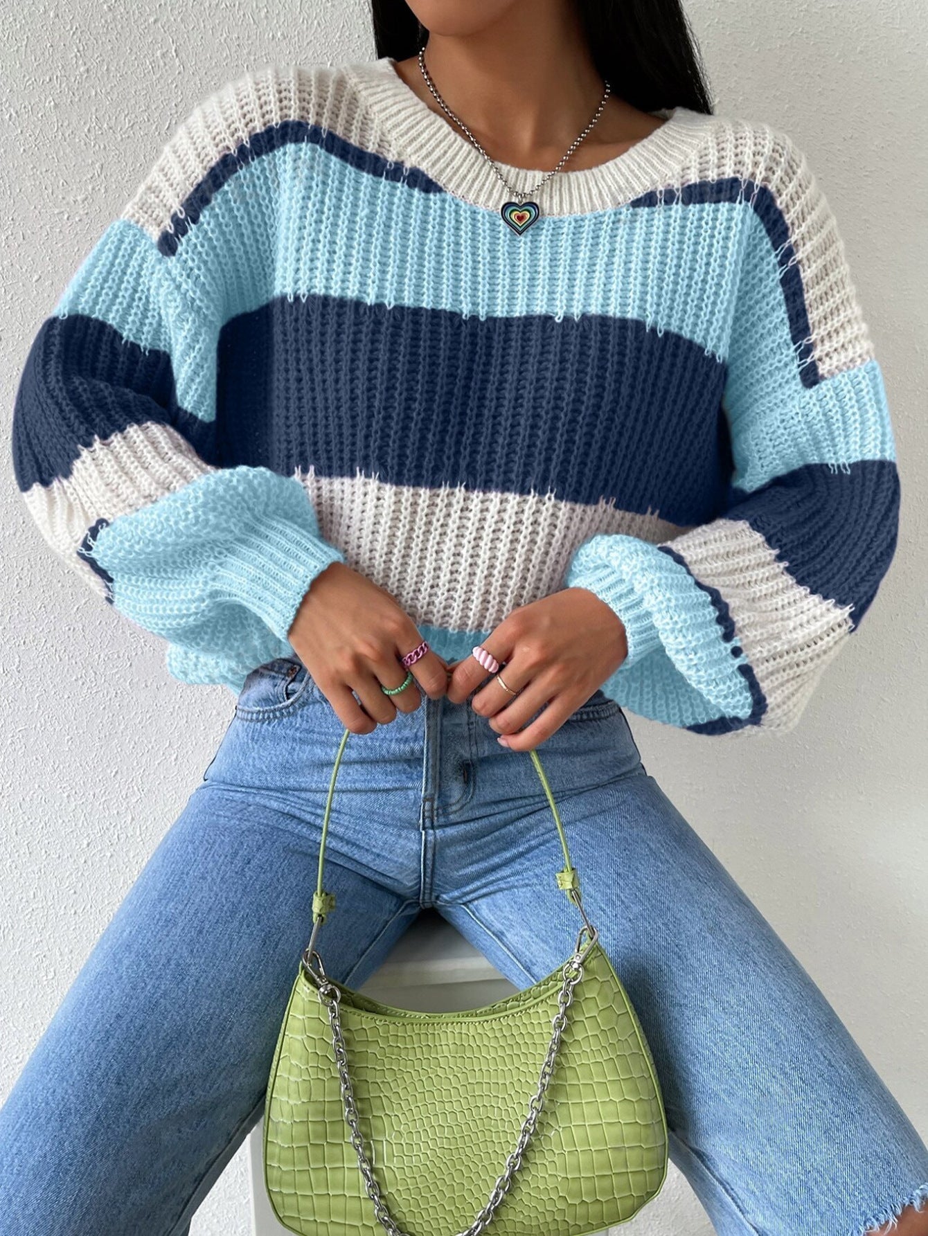 Image of Melinda | Women's Oversized Striped Sweater