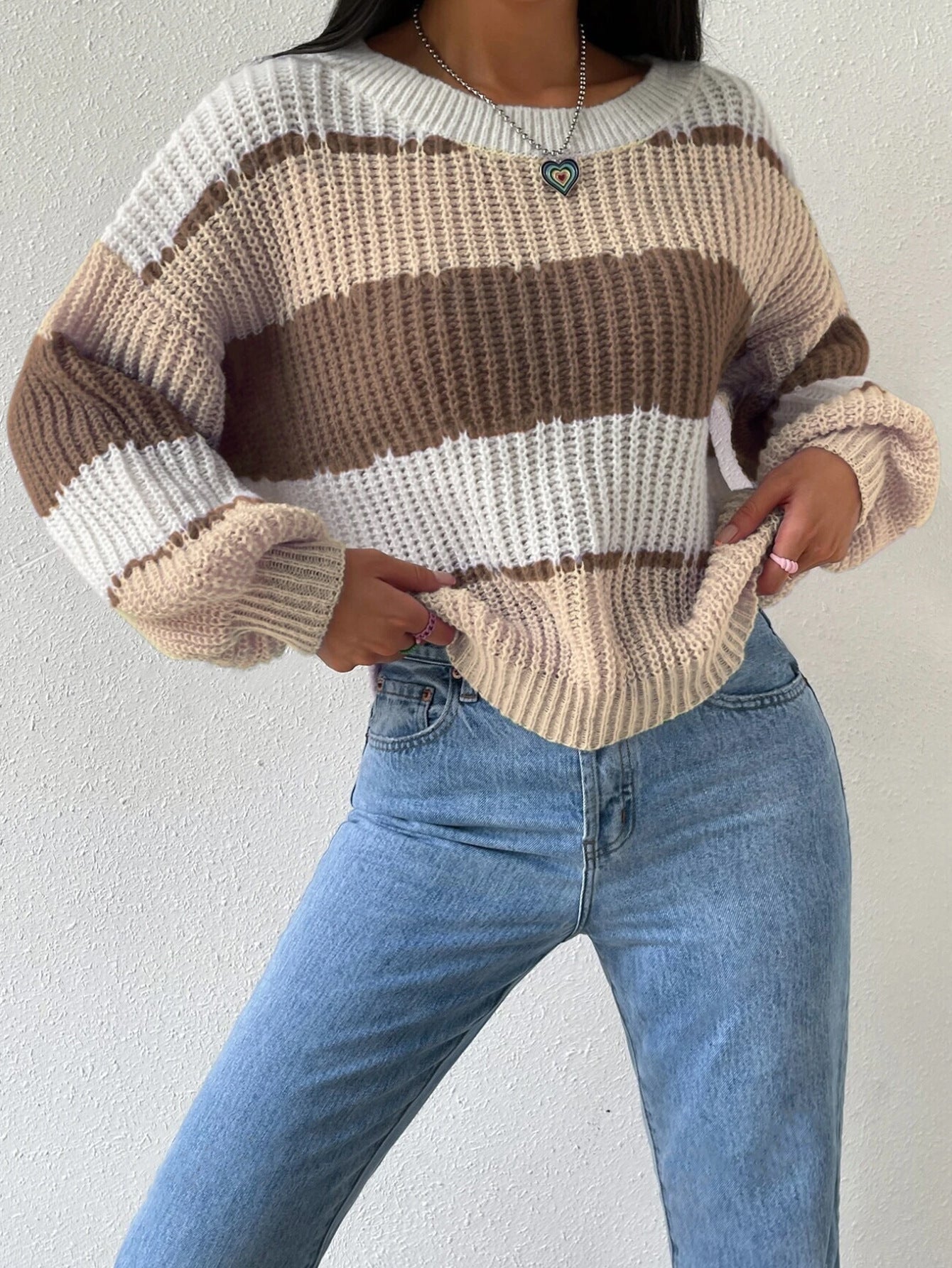 Image of Melinda | Women's Oversized Striped Sweater