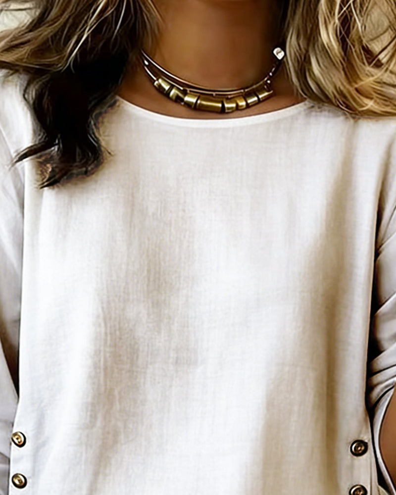 Image of Melissa | Women's Long Sleeve Button Detail Blouse