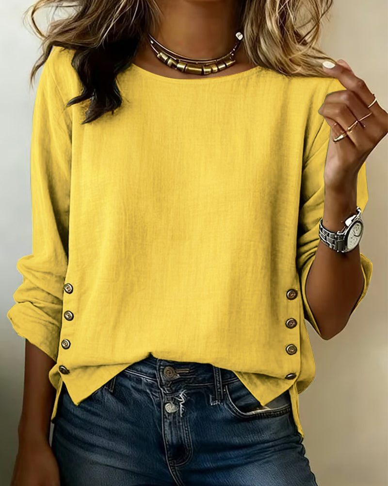 Image of Melissa | Women's Long Sleeve Button Detail Blouse