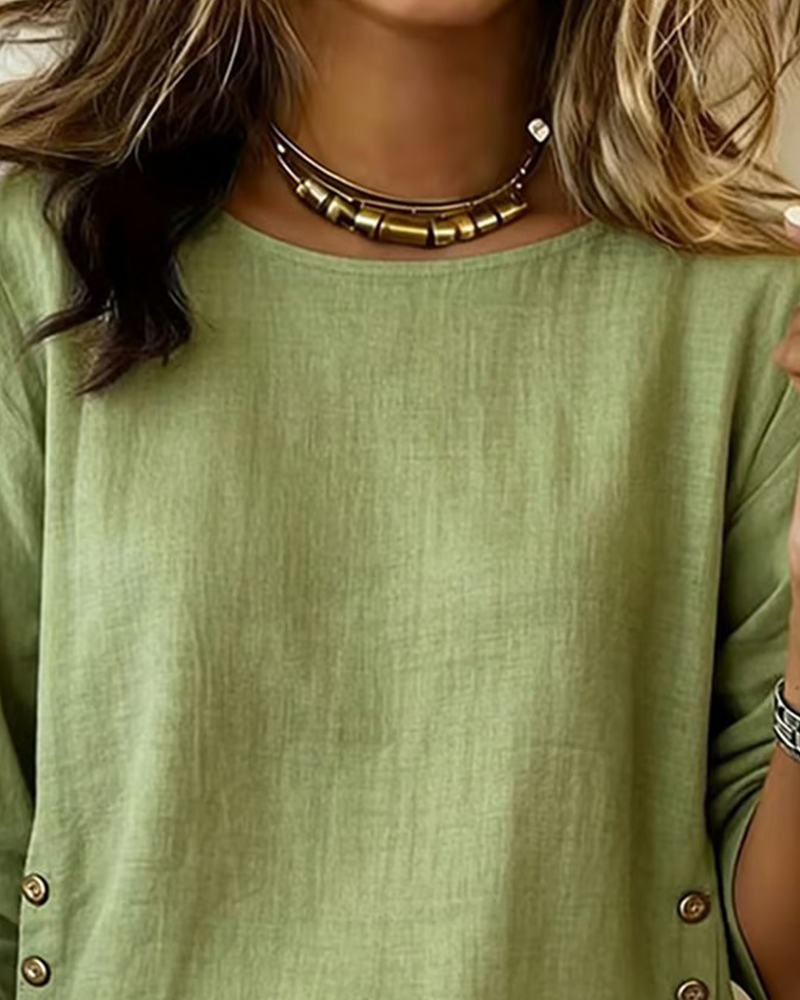 Image of Melissa | Women's Long Sleeve Button Detail Blouse