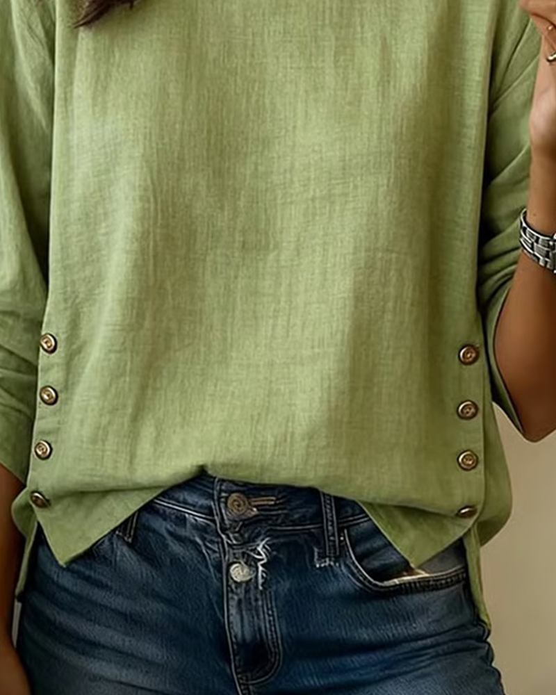 Image of Melissa | Women's Long Sleeve Button Detail Blouse
