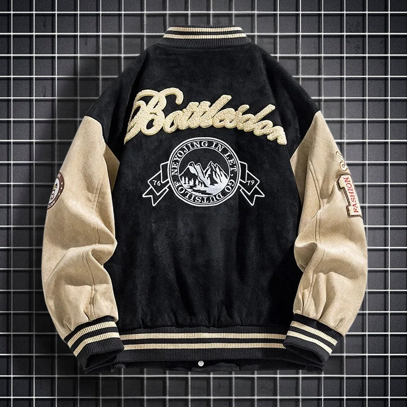 Men's Bomber Jacket with Button Closure and Side Pockets - Long-Sleeved Casual Jacket for Everyday Wear, Commuting and Seasonal Layering
