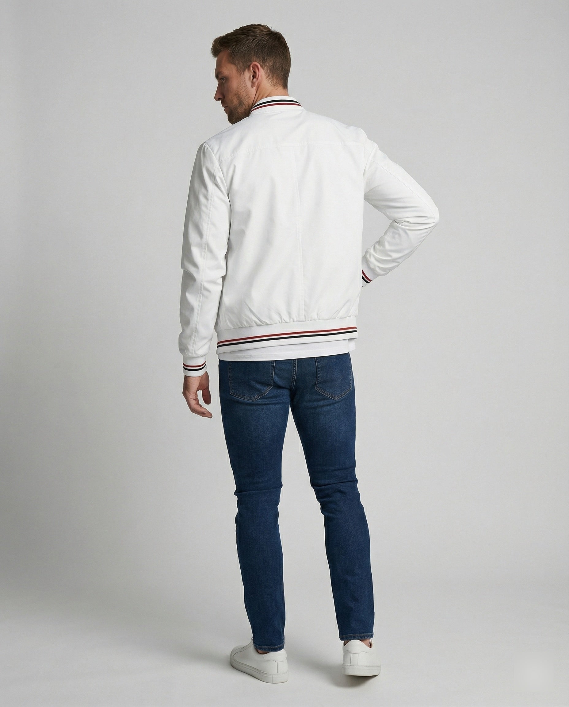Men's Casual Transition Jacket with Water-Repellent Surface & Stand-Up Collar | Wearclo