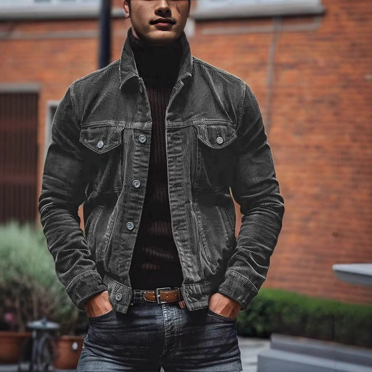 Men's Classic Cut Corduroy Jacket with Practical Pockets