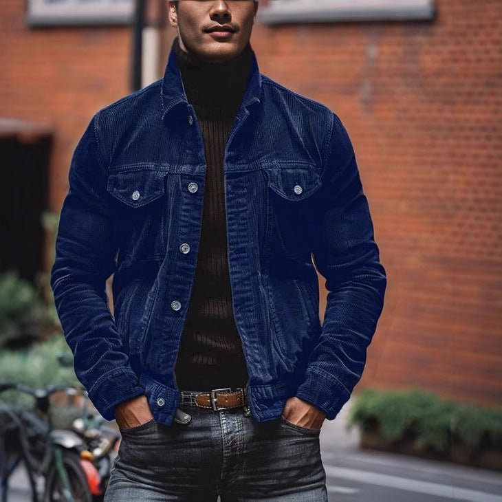 Men's Classic Cut Corduroy Jacket with Practical Pockets