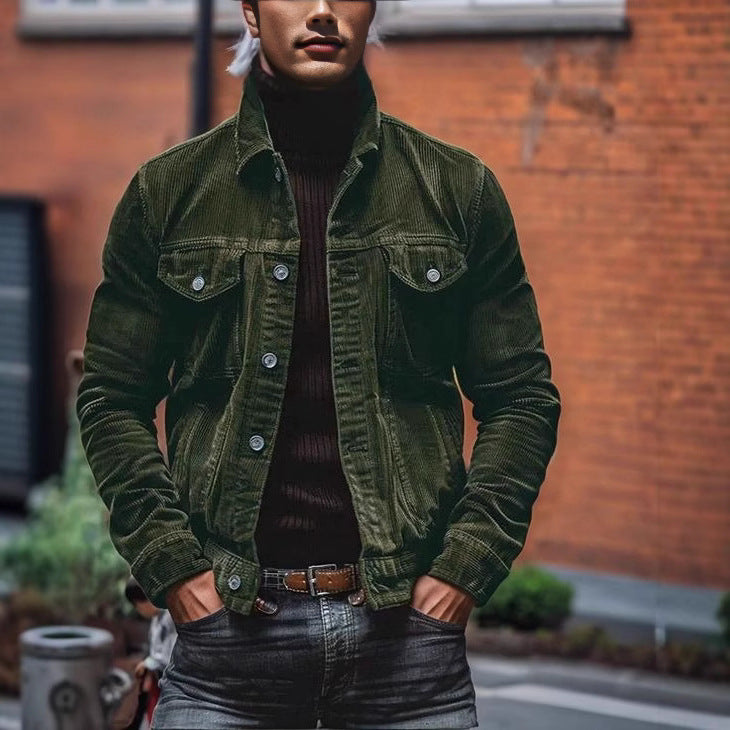 Men's Classic Cut Corduroy Jacket with Practical Pockets