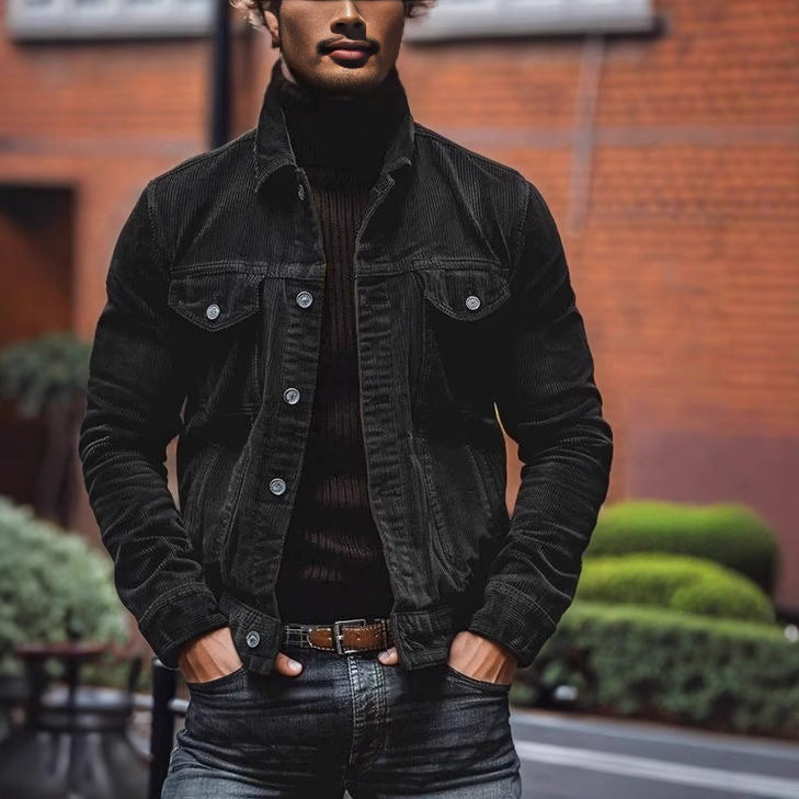 Men's Classic Cut Corduroy Jacket with Practical Pockets