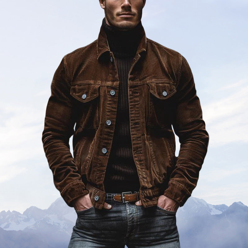 Men's Classic Cut Corduroy Jacket with Practical Pockets