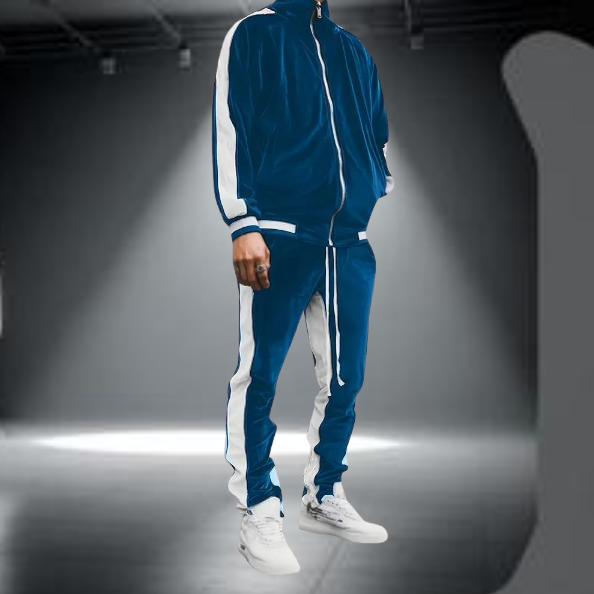 Men's Classic Full-Zip Velvet Tracksuit