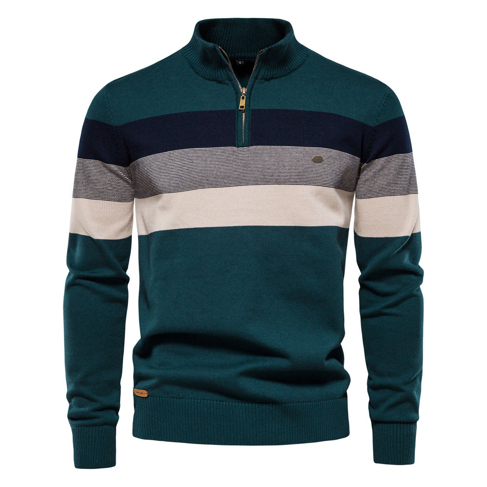 Men's Colorblock Half-Zip Pullover Sweater