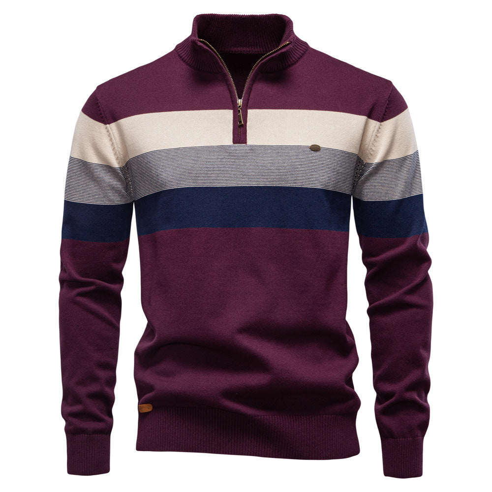 Men's Colorblock Half-Zip Pullover Sweater
