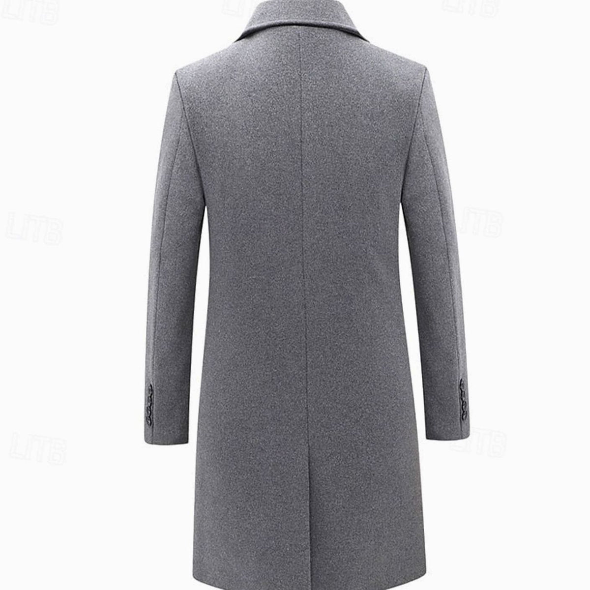 Men's Double-Breasted Tailored Wool Long Winter Coat