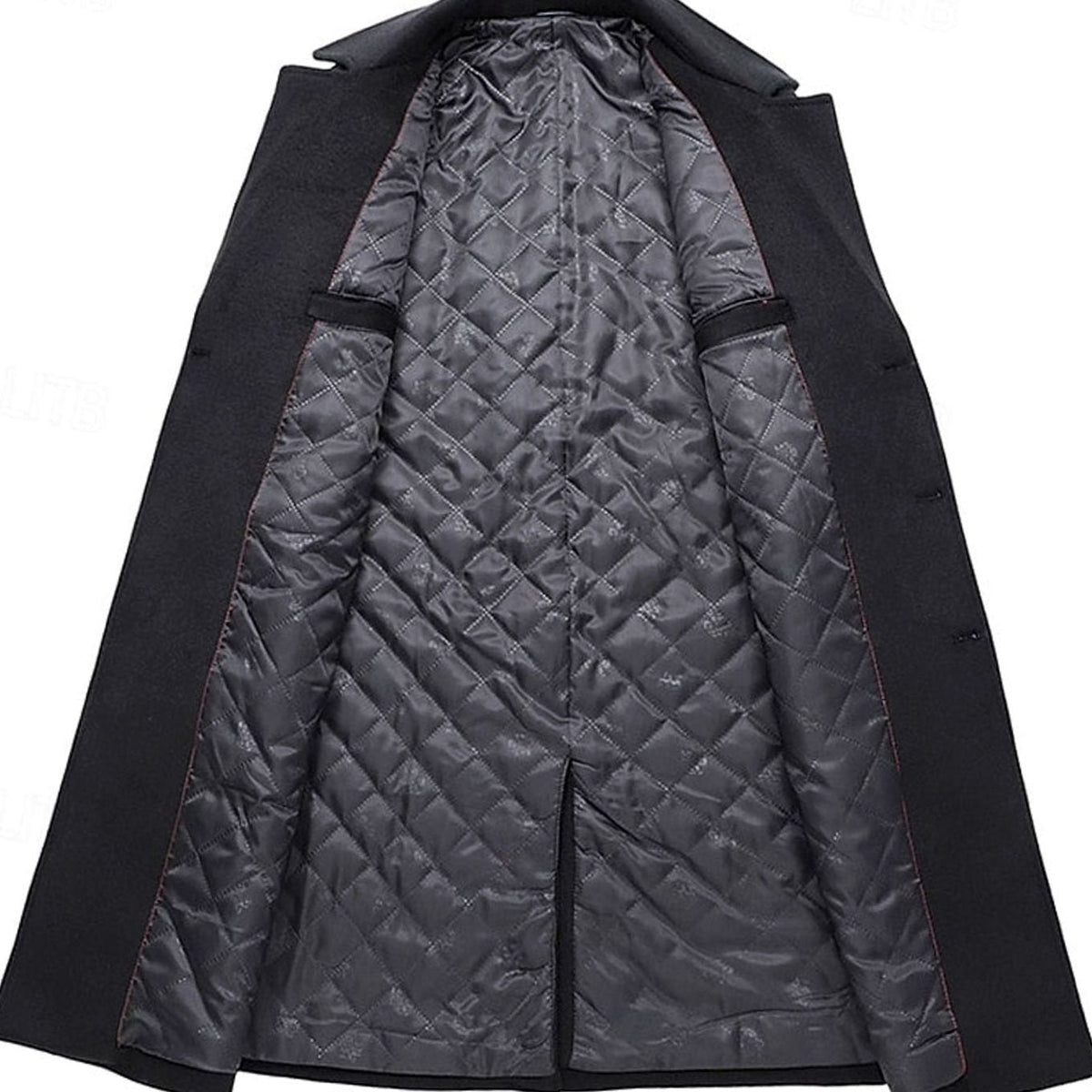 Men's Double-Breasted Tailored Wool Long Winter Coat
