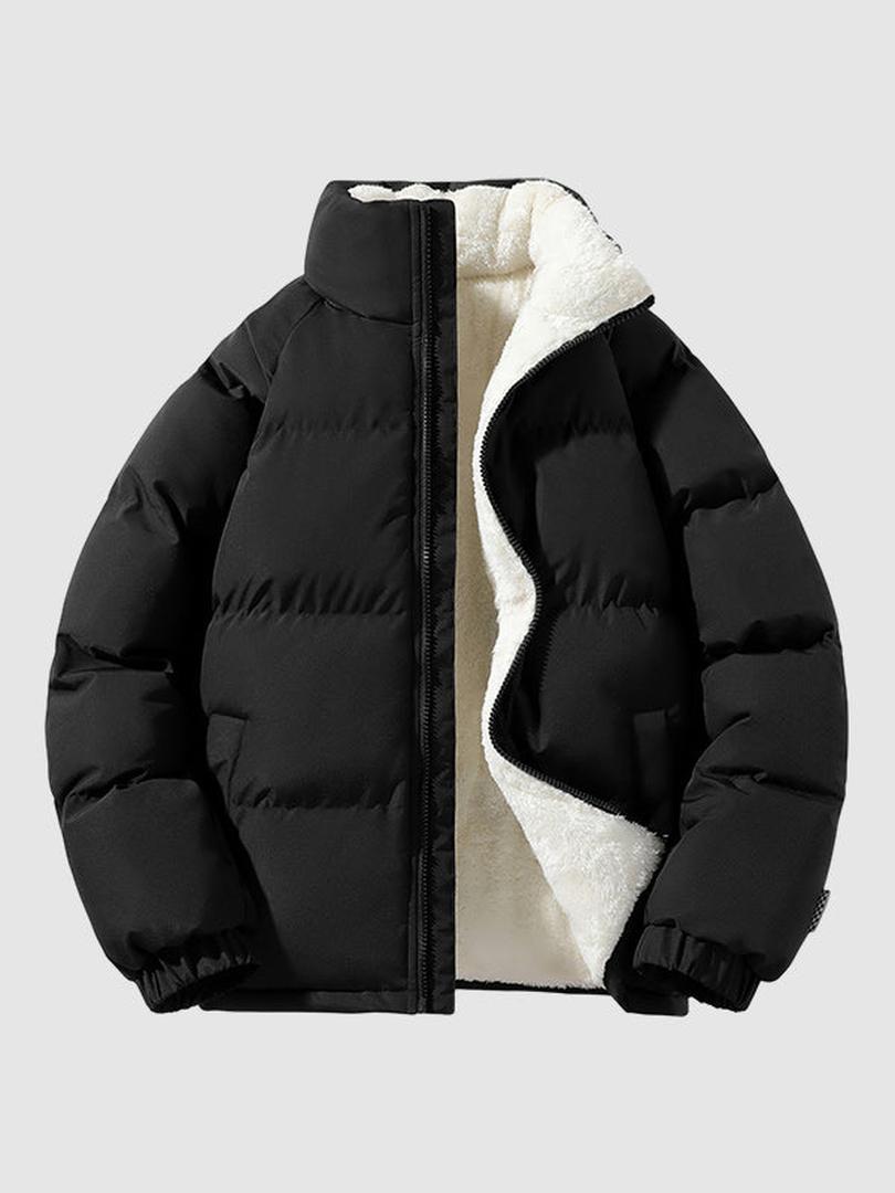 Men's Fleece-Lined Zip-Up Puffer Jacket